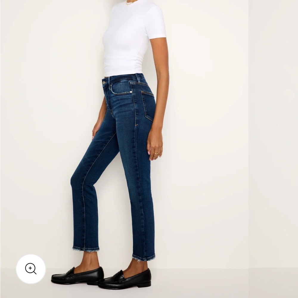 Good American Indigo High-Rise Straight Jeans
